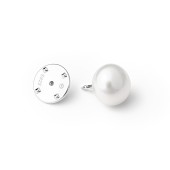 Brosa argint cu perla naturala alba 10 mm Pin DiAmanti EFB010BR_W-G